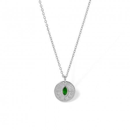 STEEL NECKLACE WITH ZIRCON