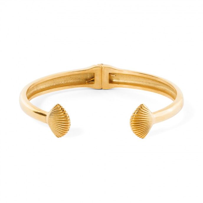PULSERA RGIDA DE ACERO CON CONCHAS