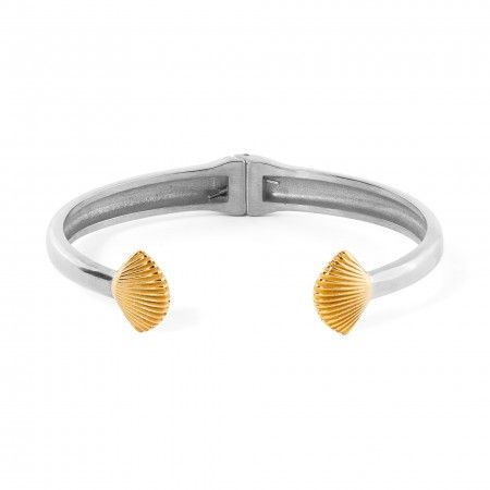 PULSERA RÍGIDA DE ACERO CON CONCHAS PULSERA RÍGIDA DE ACERO CON CONCHAS