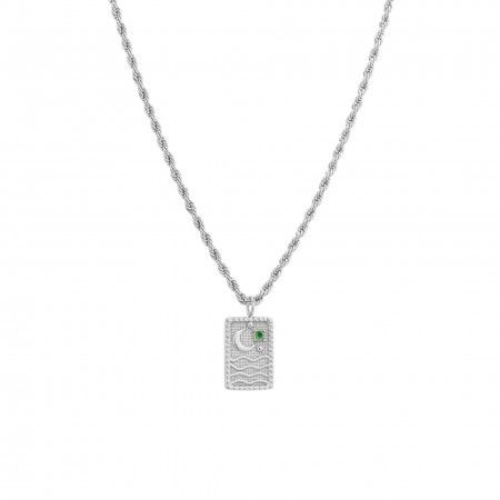 STEEL NECKLACE WITH MOON