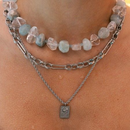 STEEL NECKLACE WITH MOON