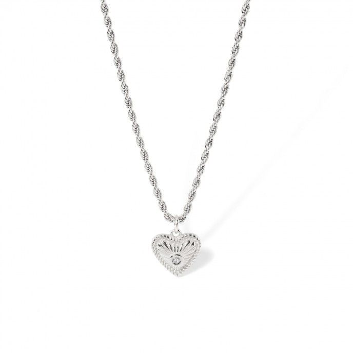 STEEL NECKLACE WITH HEART