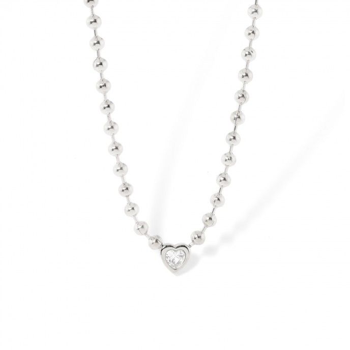 STEEL NECKLACE WITH HEART