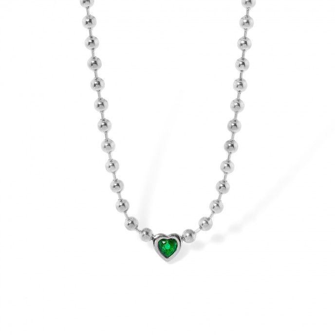 STEEL NECKLACE WITH HEART