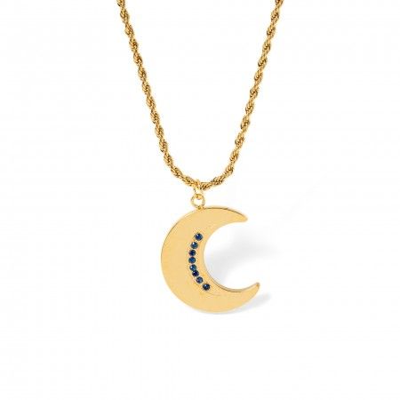 STEEL NECKLACE WITH MOON