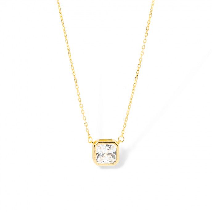 SILVER NECKLACE WITH ZIRCON