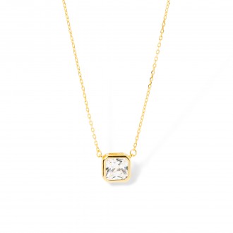 SILVER NECKLACE WITH ZIRCON