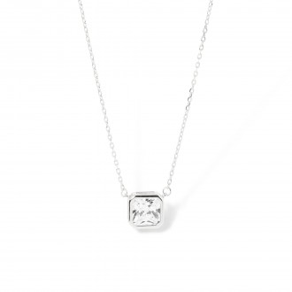 SILVER NECKLACE WITH ZIRCON