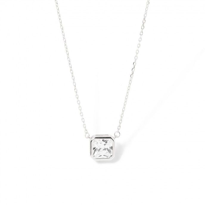 SILVER NECKLACE WITH ZIRCON