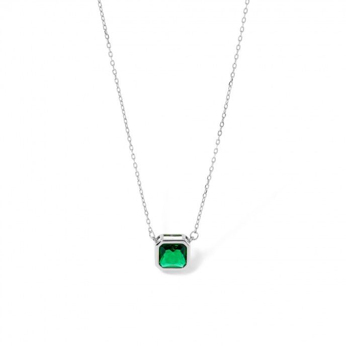 SILVER NECKLACE WITH ZIRCON