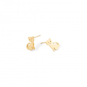PENDIENTES GATO DE ACERO