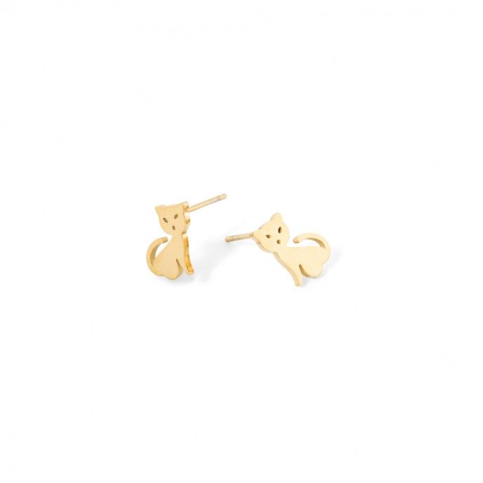 PENDIENTES GATO DE ACERO