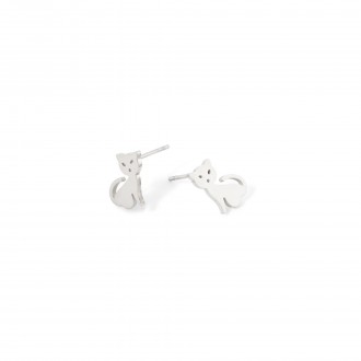 STEEL CAT EARRINGS