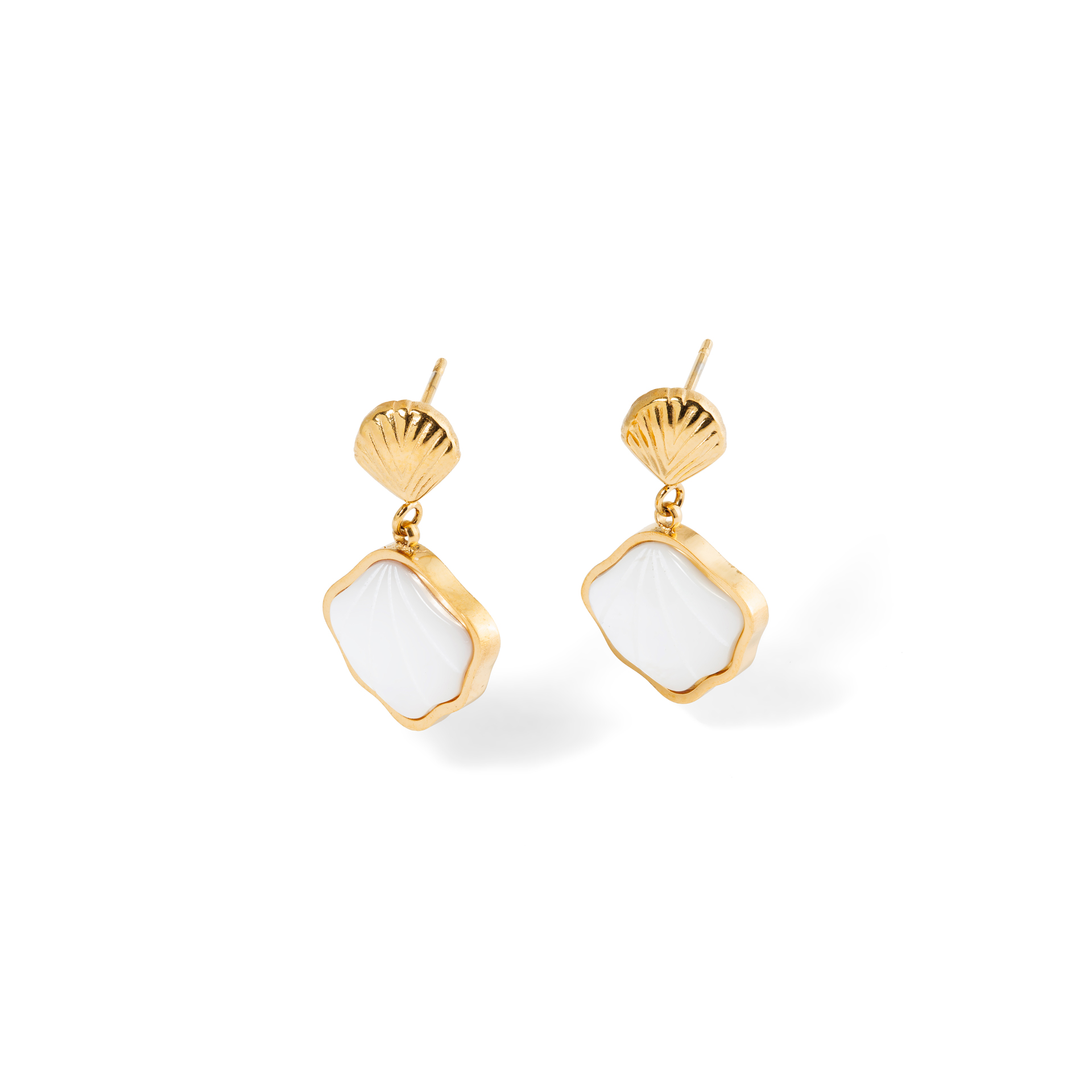 BRINCOS AÇO CONCHAS