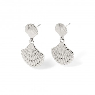 PENDIENTES CONCHAS DE ACERO