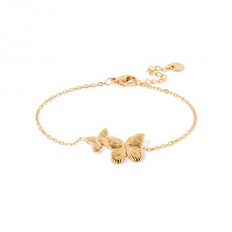STEEL BRACELET WITH BUTTERFLIES