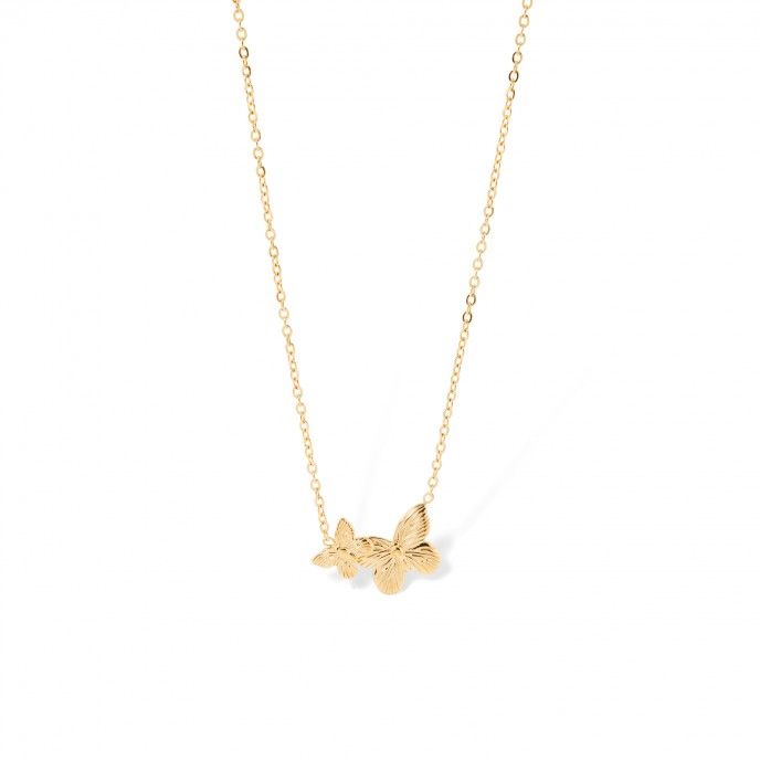 STEEL NECKLACE WITH BUTTERFLIES