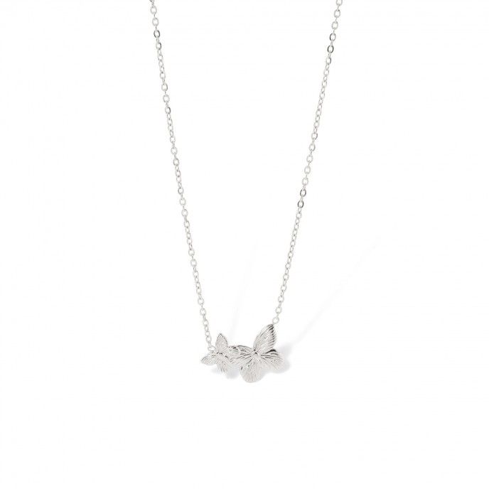 STEEL NECKLACE WITH BUTTERFLIES