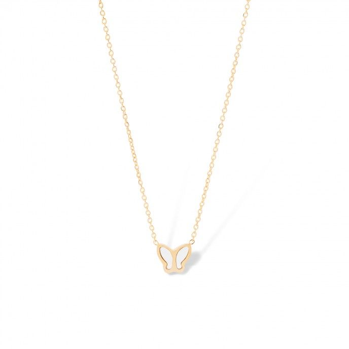 STEEL NECKLACE WITH BUTTERFLY
