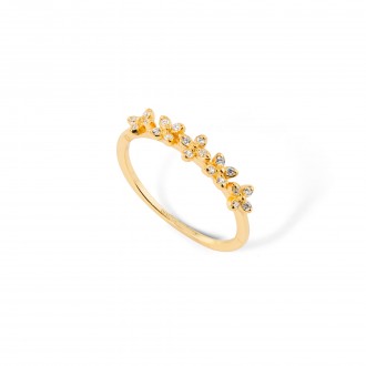 SILVER FLOWERS RING