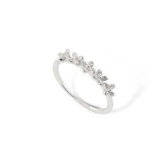 SILVER FLOWERS RING