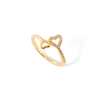 SILVER RING WITH HEARTS
