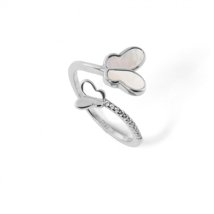 SILVER RING WITH BUTTERFLIES