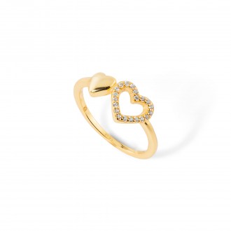 SILVER RING WITH HEARTS