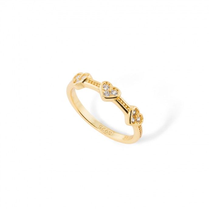SILVER RING WITH HEARTS