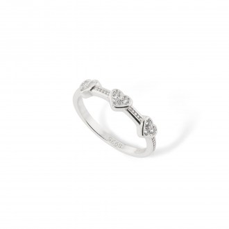 SILVER RING WITH HEARTS