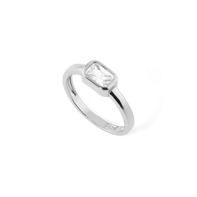 SILVER RING WITH ZIRCON