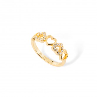 SILVER RING WITH HEARTS