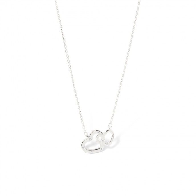 SILVER NECKLACE WITH HEARTS