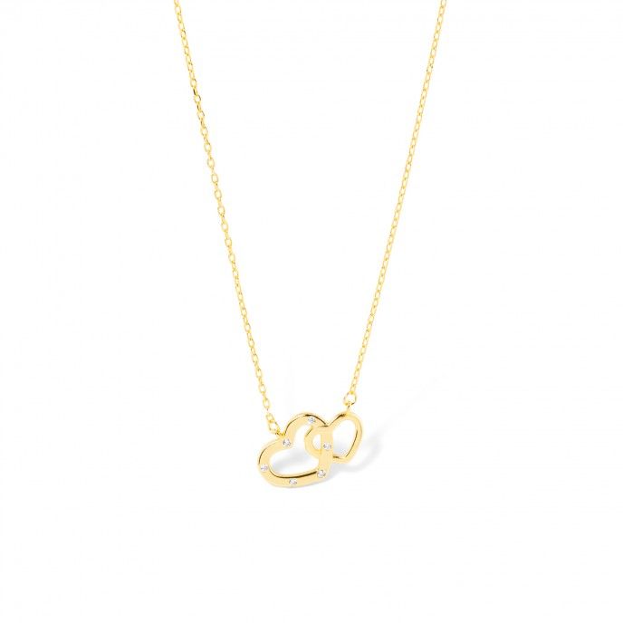 SILVER NECKLACE WITH HEARTS