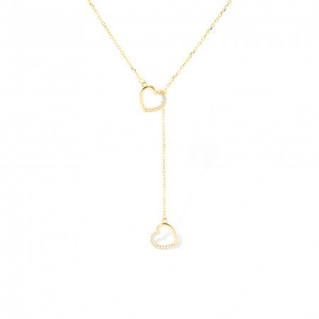 SILVER NECKLACE WITH HEARTS