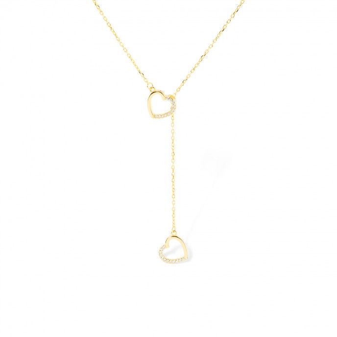 SILVER NECKLACE WITH HEARTS