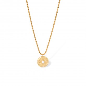 COLLAR DE ACERO CON PERLA