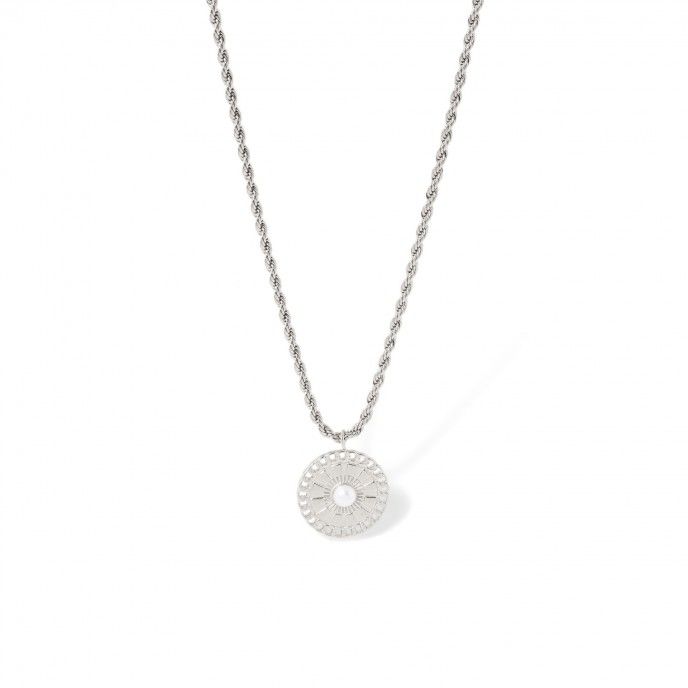 STEEL NECKLACE WITH PEARL