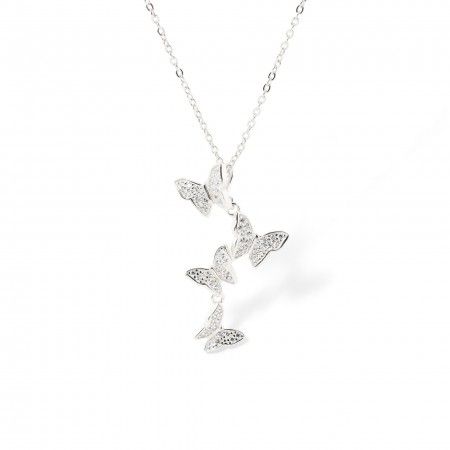 COLLAR DE PLATA MARIPOSAS 