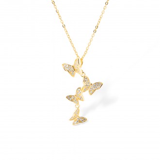 COLLAR DE PLATA MARIPOSAS 