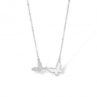SILVER NECKLACE WITH BUTTERFLIES