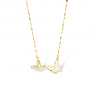 COLLAR DE PLATA MARIPOSAS 