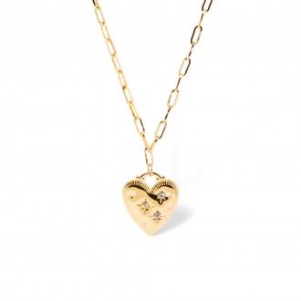 STEEL NECKLACE WITH HEART