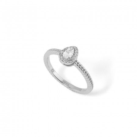 SILVER DROP RING
