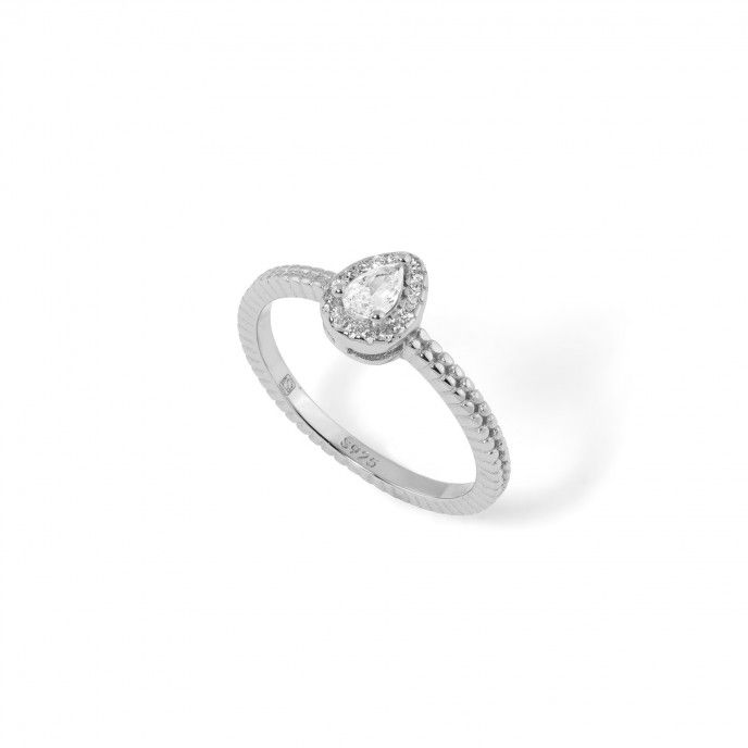 SILVER DROP RING