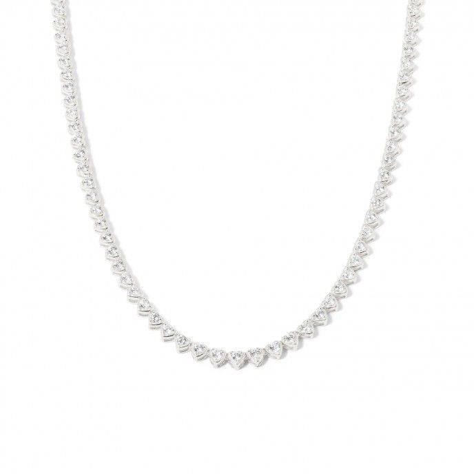 SILVER CHOKER WITH HEARTS