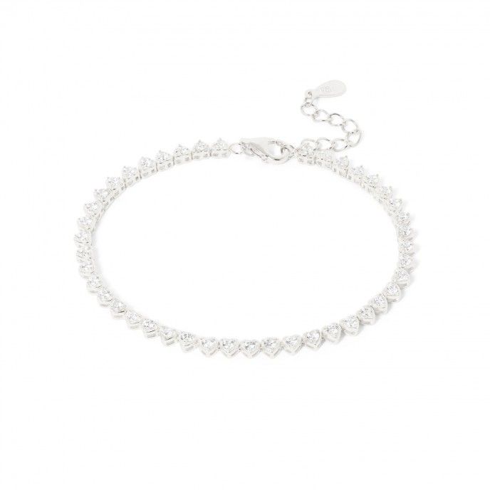 SILVER BRACELET WITH HEARTS
