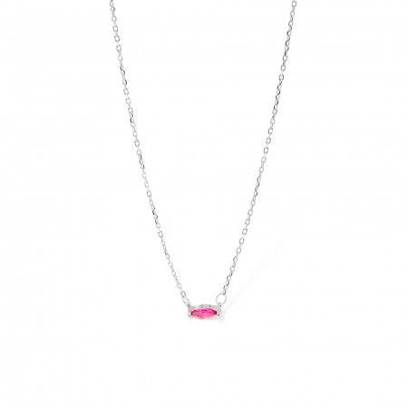 SILVER NECKLACE WITH ZIRCON