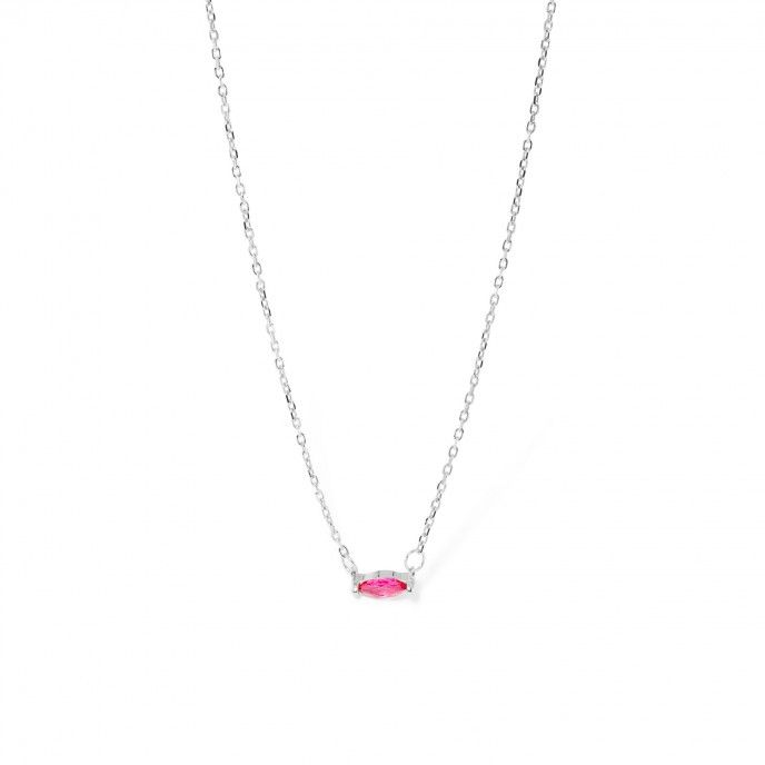SILVER NECKLACE WITH ZIRCON