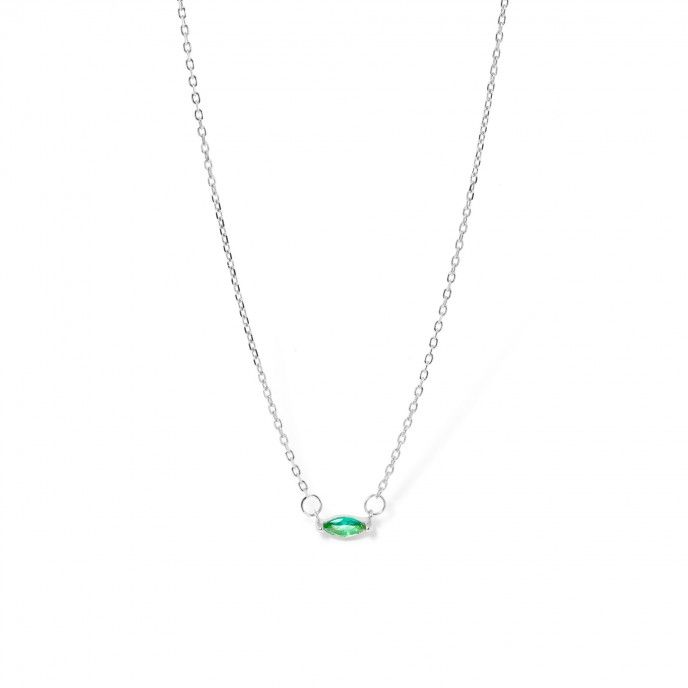 SILVER NECKLACE WITH ZIRCON